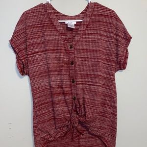 button front tie top from belk